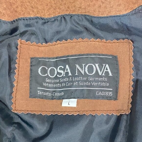 Vintage Cosa Nova Long Brown Leather Coat L - Picture 8 of 16
